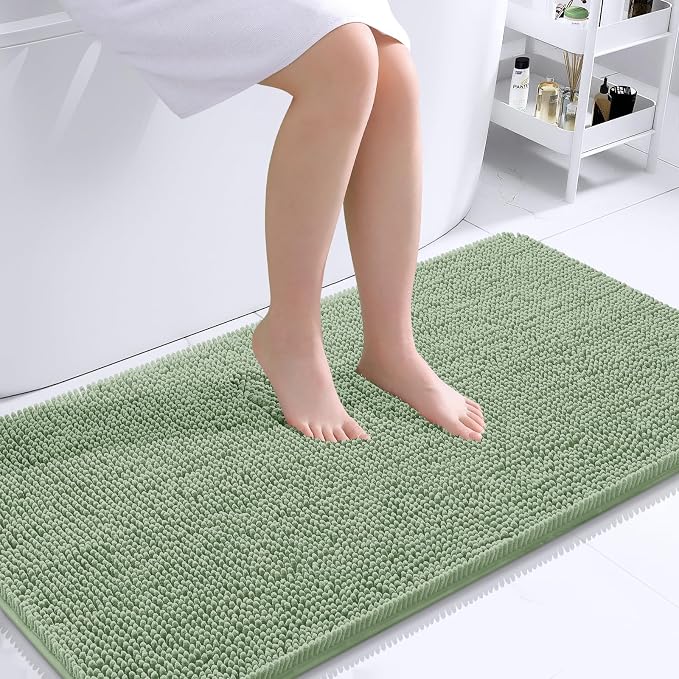 OLANLY Large Bathroom Rugs 40x24, Extra Soft Absorbent Chenille Bath Rugs by OLANLY