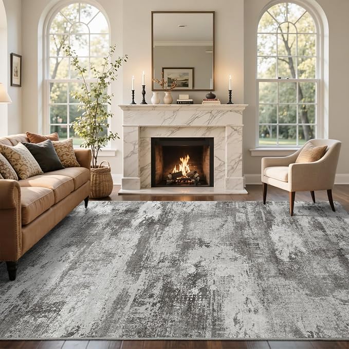 4x6 Ft Abstract Area Rugs for Living Room, Soft Non-Slip Modern Washable Rugs - Image 3