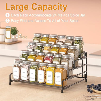 RUILALIFE 4-Tier-Spice-Rack-Organizer-for-Cabinet, Adjustable Depth Spice - Image 4