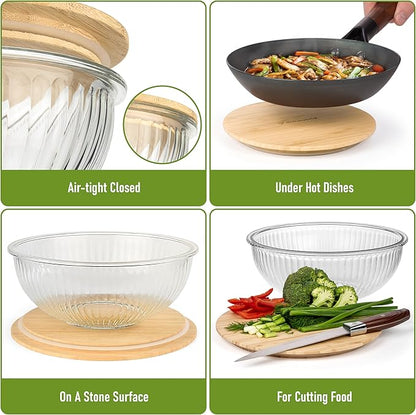 Stackable Space-Saving Set of 5 Nesting Glass Bowls - Image 3
