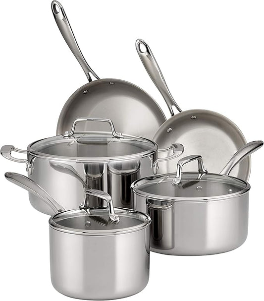 Tramontina Tri-Ply Clad Stainless Steel 8-Piece Cookware Set by Tramontina