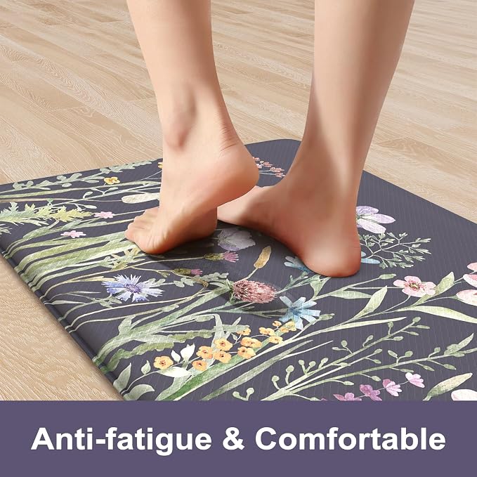 KIMODE Anti Fatigue Floor Mat, Cushioned Farmhouse Runner Rug, Non Slip - Image 2