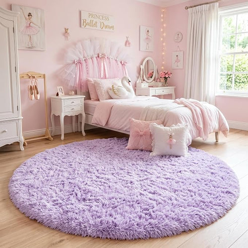 Amdrebio Light Purple Large Round Rugs 7Ft - Image 2