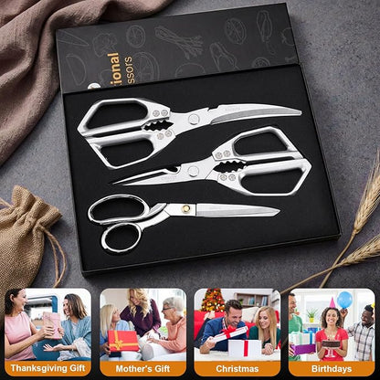 3PCS Heavy Duty Kitchen Scissors Set All Purpose - Image 2
