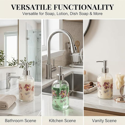 17oz Glass Soap Dispenser with Plastic Pump - Image 6