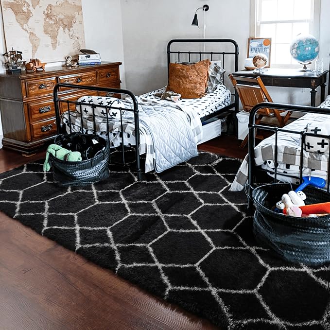 ONASAR Large Area Rugs for Living Room, 7x10 Black and White Rug, Boho Thick - Image 9