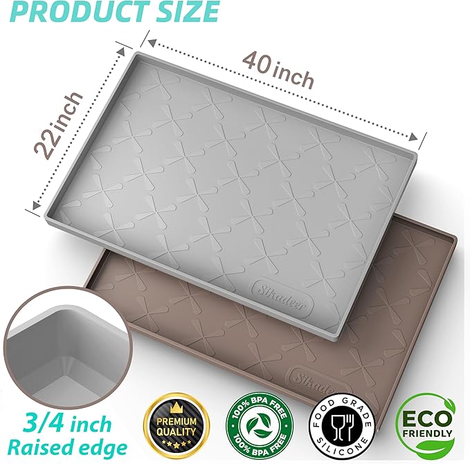 SIKADEER 40" x 22" Under Sink Mat Waterproof, Silicone Mat Kitchen Drawer Shelf - Image 3