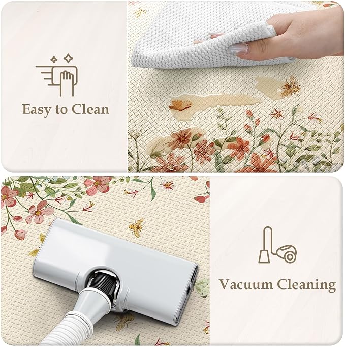 KIMODE Anti Fatigue Mats for Kitchen Floor, Farmhouse Kitchen Rugs Sets of 2 - Image 5