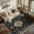 RELEANY Area Rugs 5'x7' Washable Non-Slip, Floral Vintage Distress Medallion by RELEANY