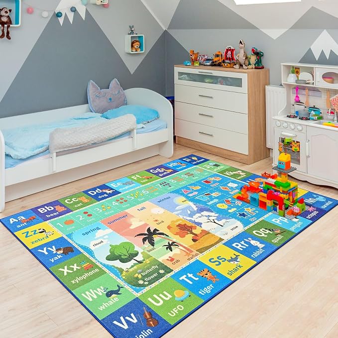 Macgace ABC Kids Rug for Playroom, 3x5 Washable Classroom Area Rugs, Toddler - Image 3