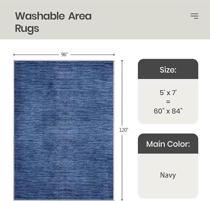 Valenrug Washable Rugs 5x7 - Image 2