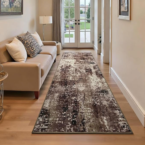 2x6 Brown Rug Runners for Hallways Kitchen Runner Rug Non Slip Washable Coffee - Image 2