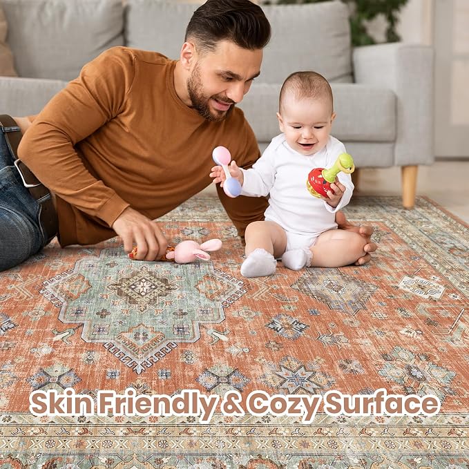 Vintage Living Room Area Rug 8x10 - Image 3