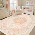 CAPALOCA Machine Washable Rugs Nursery Rug 5x7 Cute Girl Non Slip Low Pile by CAPALOCA