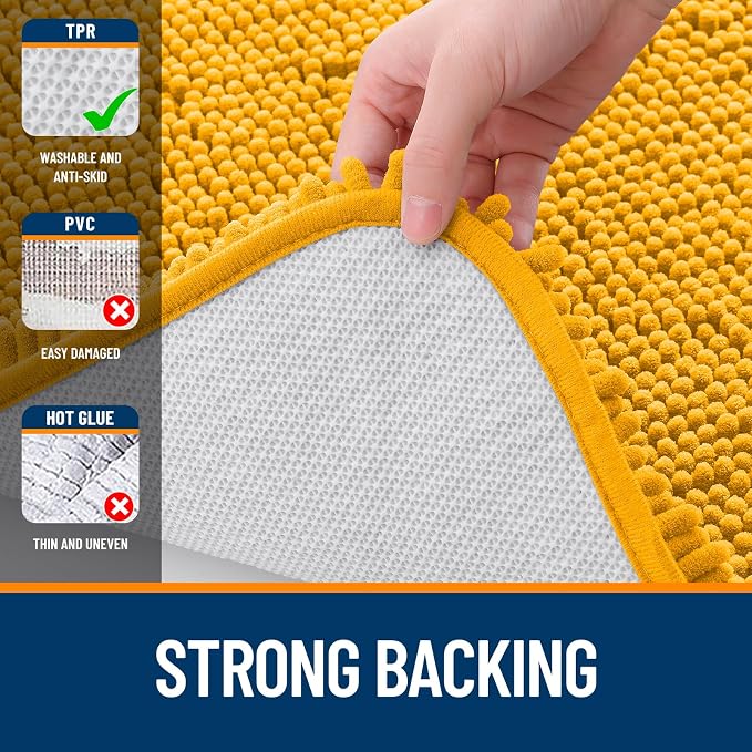 OLANLY Toilet Rugs U-Shaped 24x24, Extra Soft Absorbent Chenille Contour - Image 6