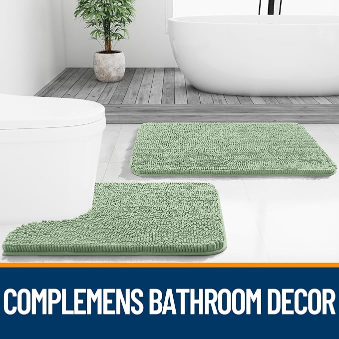 OLANLY Large Bathroom Rugs 45x27, Extra Soft Absorbent Chenille Bath Rugs - Image 7