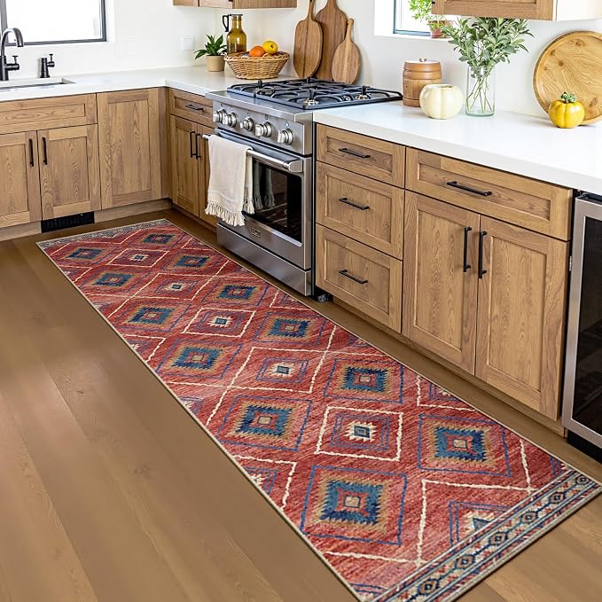 BESTSWEETIE Area Rug 2x8 Rug Machine Washable Non-Slip Low Pile Print Pattern - Image 2