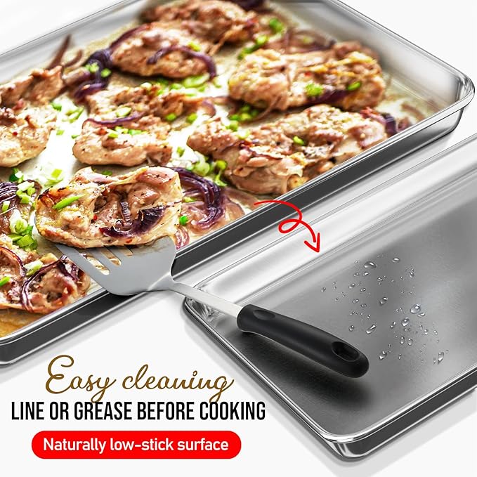 Eatex Aluminum Baking Sheet Set, 6 Pack Cookie Sheet Set, 18” x 13” Steel - Image 4