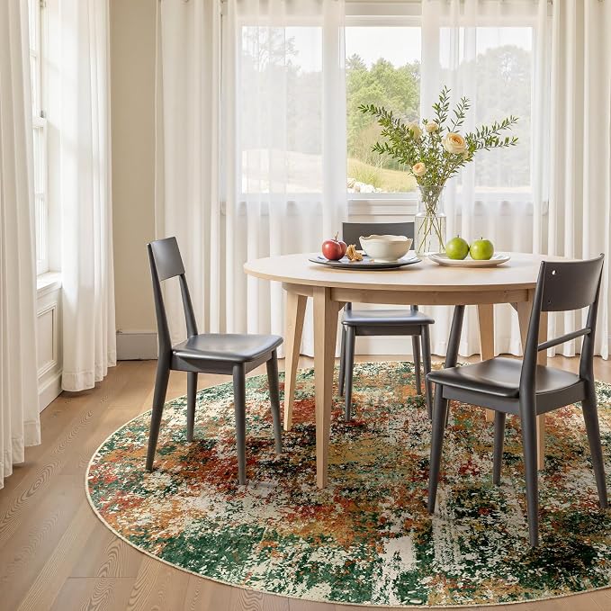 RELEANY Washable Area Rugs 4ft Non-Slip Modern Abstract Soft - Image 2