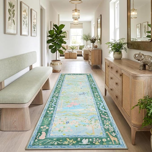 2x6 Hallway Runner Rug Non Slip Forest Nursery Runners Washable Stain Resistant by Garvee