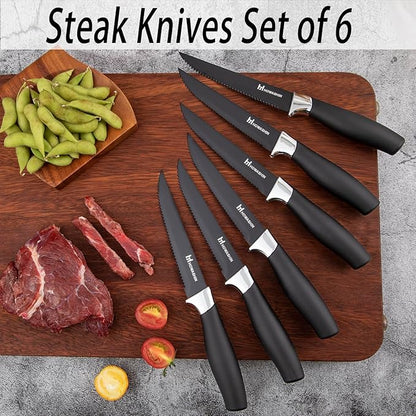 Black Knife Set, Howashin 15 Pieces Knife Sets - Image 3
