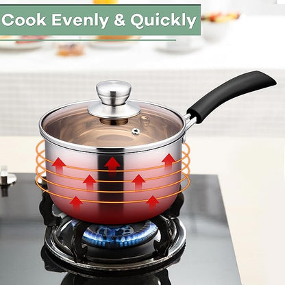 Herogo 3 Quart Saucepan, 18/10 Stainless Steel Sauce Pan Pot - Image 4