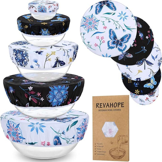 5-Size Reusable Beeswax Bowl Covers by Revahope