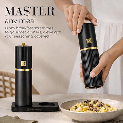 Wooden Salt and Pepper Grinder Set – Refillable Manual Salt and Pepper Mills - Image 7