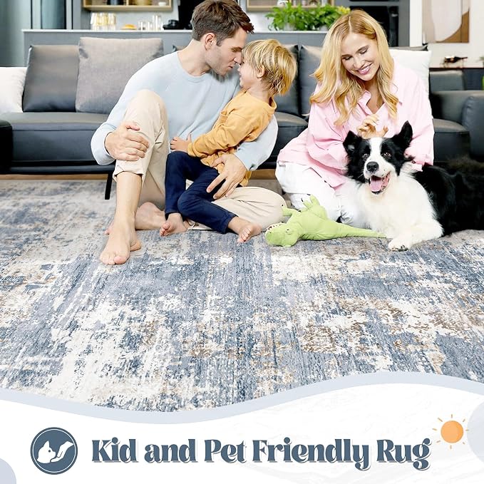 XLUEZ 2x8 Runner Rug for Hallway, Washable Modern Abstract Runner Rugs Neutral - Image 6