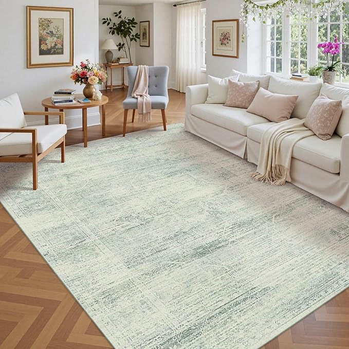 Latte&Fog Area Rugs 6x9 for Living Room, Washable Green Rugs for Bedroom by LatteFog