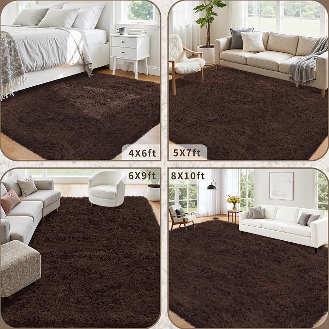 5x7 Area Rug for Living Room: Ultra Soft Fluffy Rug Modern Large Thicked Shag - Image 5