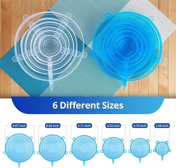 Silicone Stretch Lids, Zero Waste Reusable Silicon Container Lid Covers - Image 7