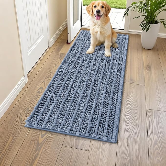 Smiry Dog Door Mat for Muddy Paws 47x20, Absorbent Dirt Trapper, Non-Slip by Smiry