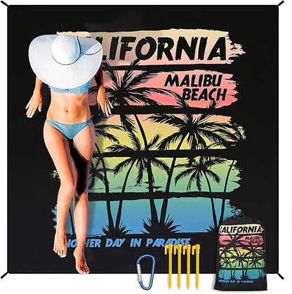 HIHOHO Beach Blanket Waterproof Sandproof Extra Large Beach Mat 79" X by HIHOHO