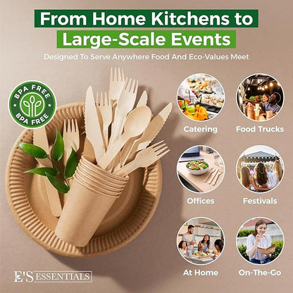 700 PCS Wooden Cutlery Set - Image 7