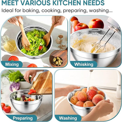 TeamFar Mixing Bowls, For Kitchen Mixing/Baking/Storing/Prepping, Visible & - Image 7