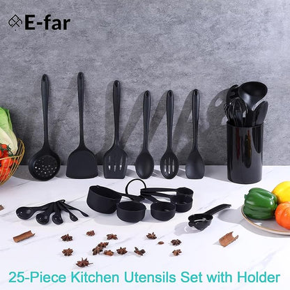 E-far Silicone Cooking Utensils Set, 25 Piece Kitchen Utensils - Image 5