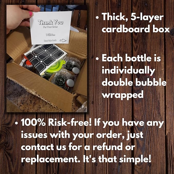 WILLDAN Set of 6-8.5oz Swing Top Glass Bottles - Flip Top Brewing Bottles For Kombucha, Kefir, Vanilla Extract, Beer - Airtight Caps and Leak Proof Lids, Bonus Gaskets and Funnel