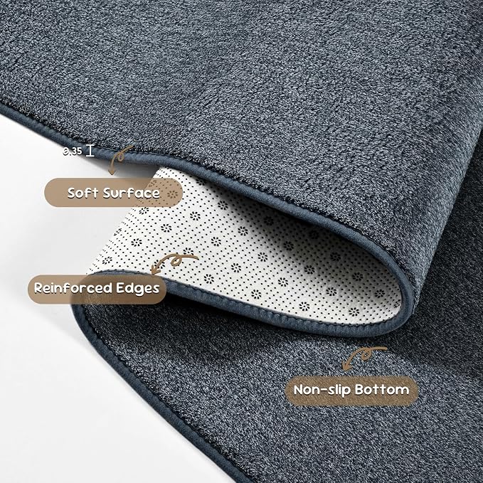 Pettop 5x7 Blue Grey Area Rugs for Living Room Bedroom, Thickened Memory-Foam - Image 7