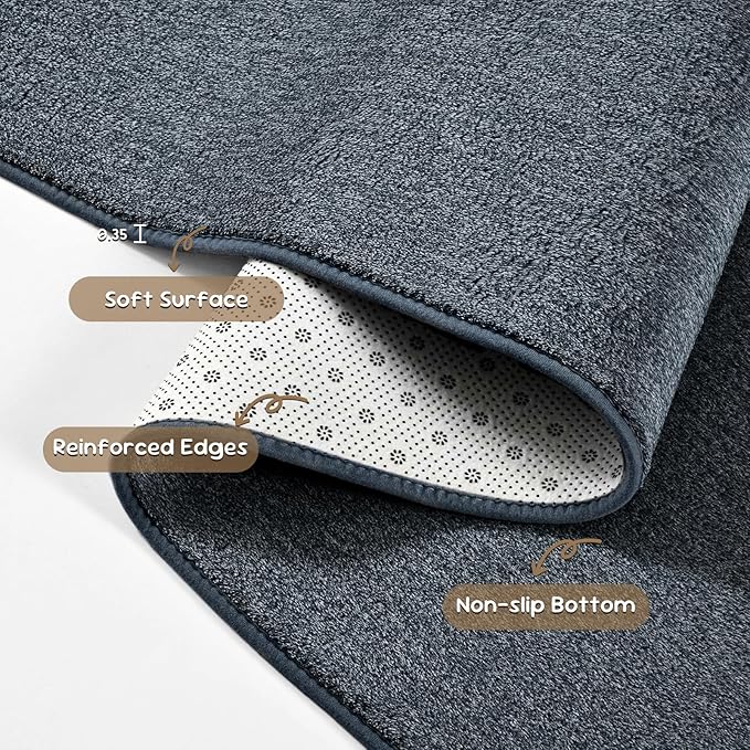 Pettop 4x6 Blue Grey Area Rugs for Living Room Bedroom, Thickened Memory-Foam - Image 7