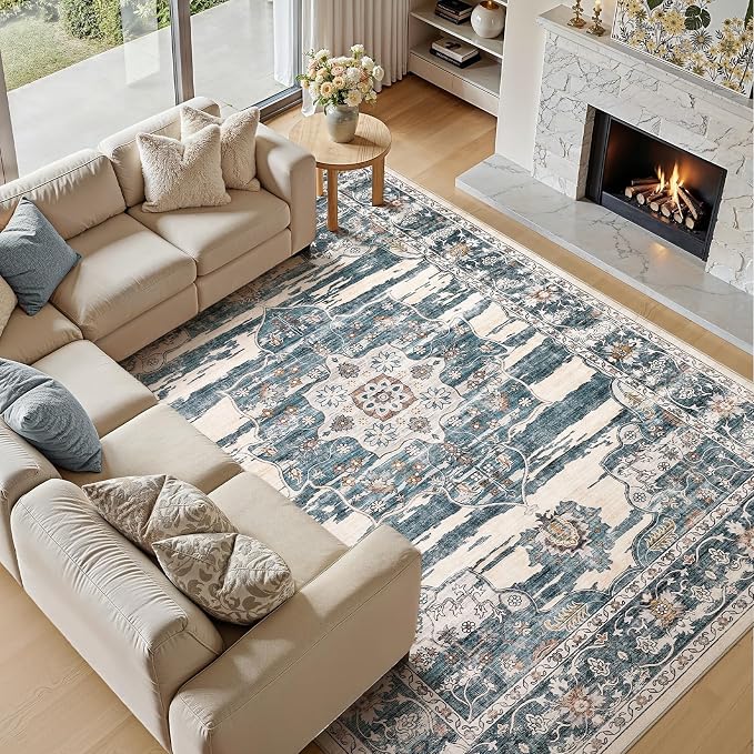 Washable 8x10 Area Rug for Living Room & Dining Room - Image 5