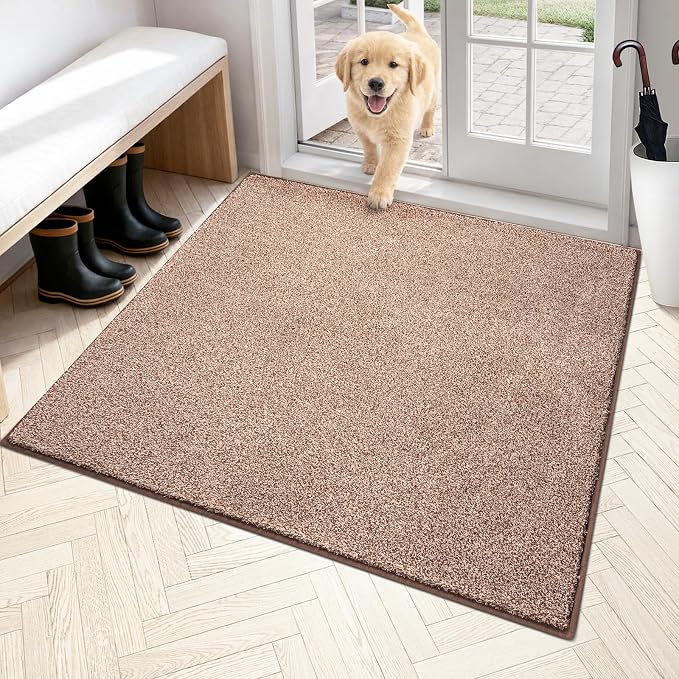 PURRUGS Dirt Trapping Door Mat 48" x 48", Non-Slip Machine Washable Entryway Rug by PURRUGS