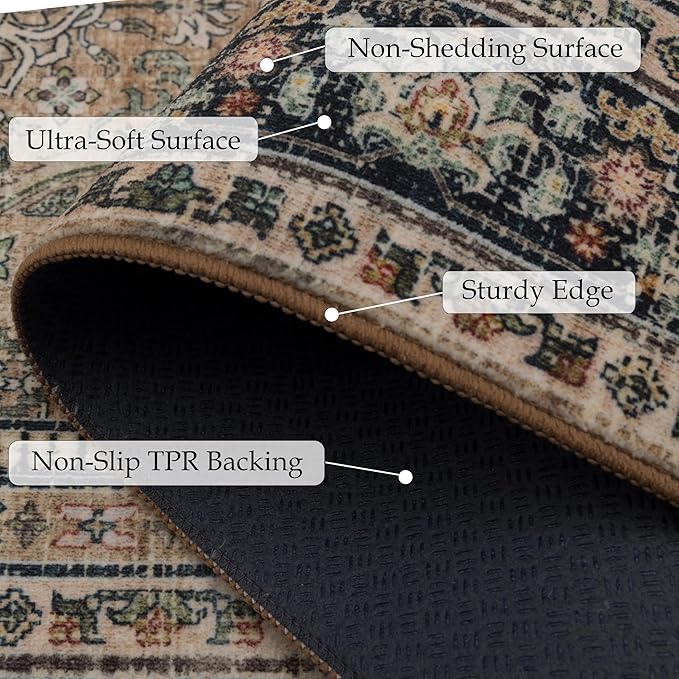 Ruaruarug Washable Area Rug Runner 2×6 - Image 2