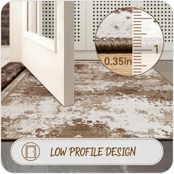 2x5 Brown Rug Runners for Hallways Kitchen Non Slip Washable Entryway Runner - Image 6