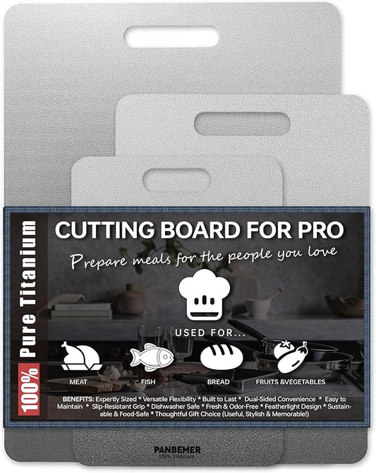 Titanium Cutting Boards for Kitchen, Dishwasher Safe by Panbemer