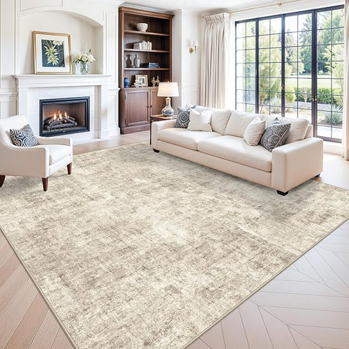 12x12ft Square Living Room Rug – Non-Slip Washable Extra Large Floor Carpet by ZHXXUJ