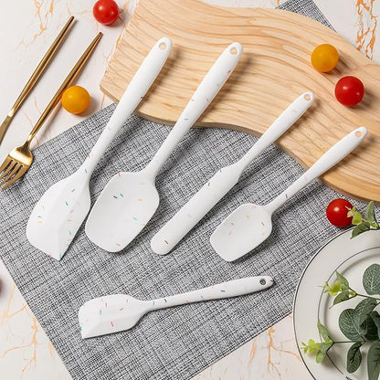 Silicone Spatula Set, 5 Piece Food Grade Rubber Spatulas - Image 7