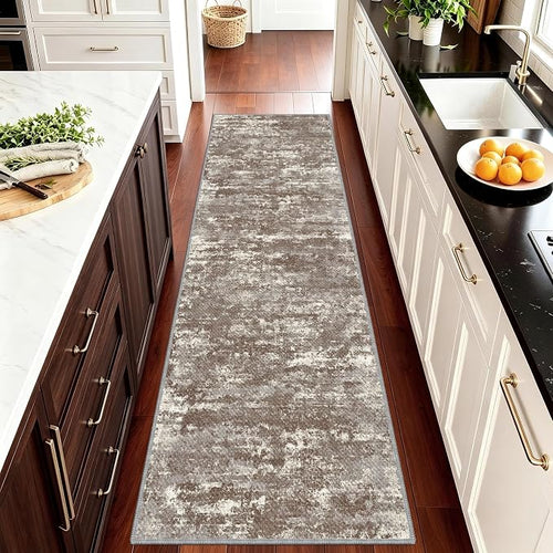 Abstract Washable Runner Rug 2x6, Woven Non-Shedding Thin Runners - Image 2