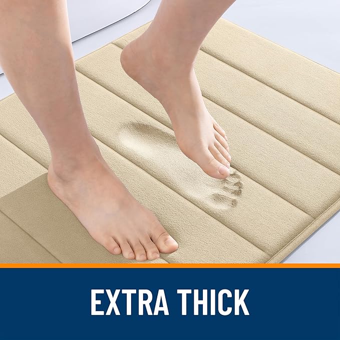 OLANLY Memory Foam Bath Mat 24x16, Super Soft Absorbent Bathroom Rugs, Quick Dry - Image 6