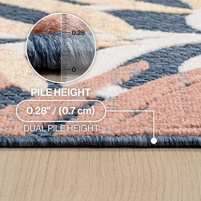 JONATHAN Y Tropics Palm Leaves Indoor Outdoor Area Rug 4X6 Dark Blue/Multi - Image 6